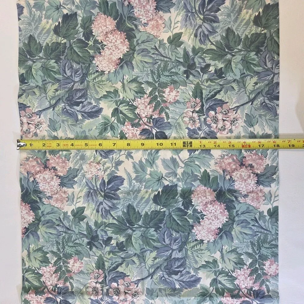 Laura Ashley Ashbourne Rod Pocket Valance 18x84 Green Floral Pink Hydrangeas